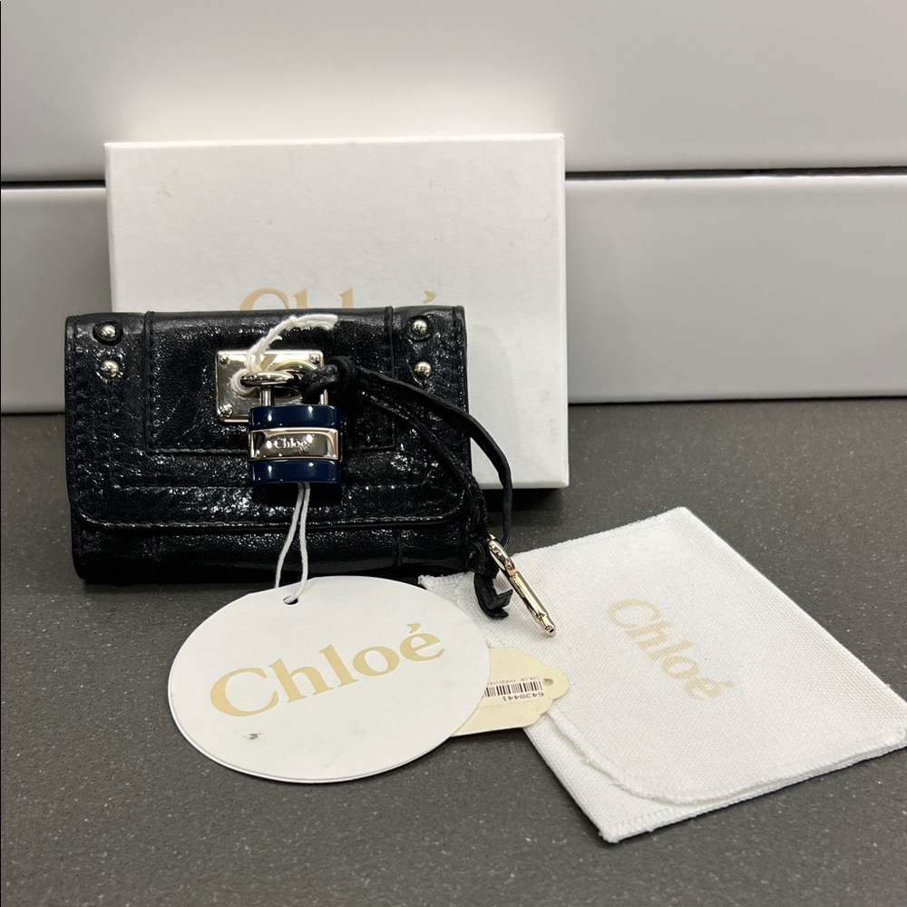 New Chloe Paddington Black Leather Key wallet